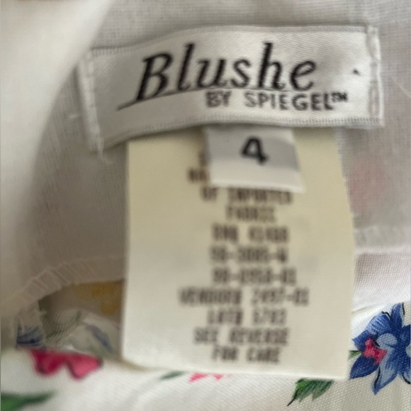 Vintage Dress Y2K Sheath White Bright Floral Sleeveless Pleated Bust Sundress S - Picture 3 of 4